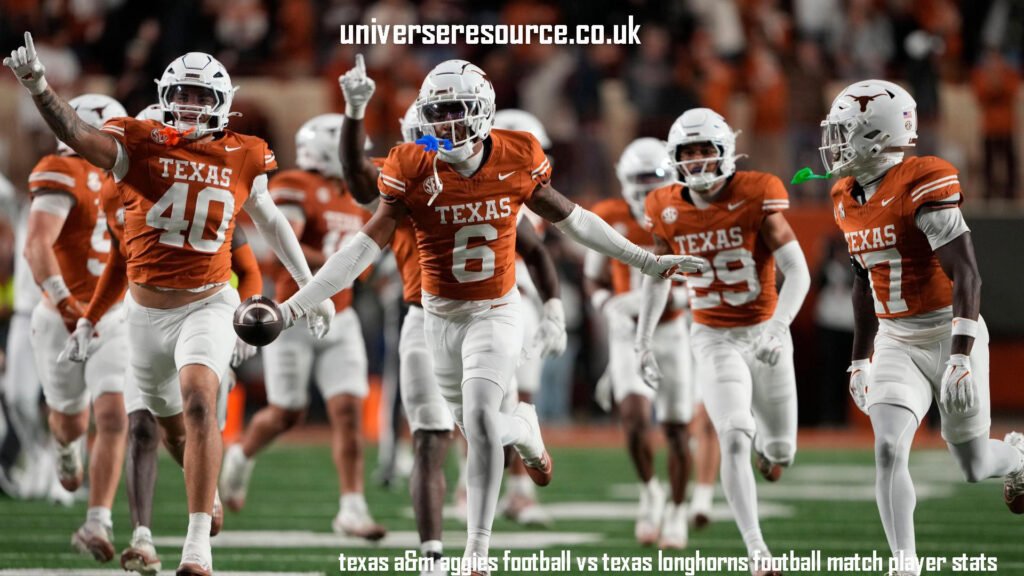 texas a&m aggies football vs texas longhorns football match player stats
